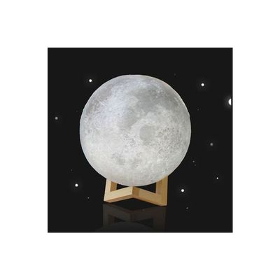 LED Moon Lamp With Stand White/Yellow 13Cm