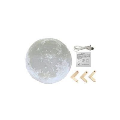 LED Moon Lamp With Stand White/Yellow 13Cm