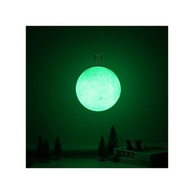 3D Printing Moon LED Night Lamp With Wooden Stand And Remote Control White 20Cm