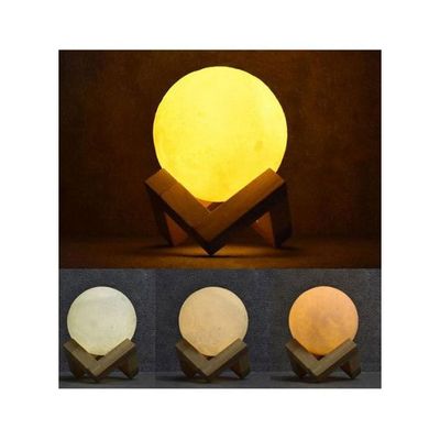 Colour Changing LED Moon Lamp White 7x20Cm