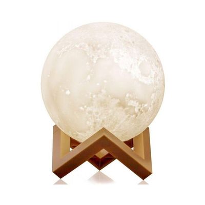 3D LED Moon Night Table Lamp White/Brown 15Cm