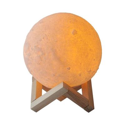 3D Moon LED Night Lamp Yellow/Brown 15 x 16cm