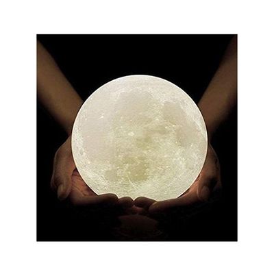 3D Print Moon Rechargeable Night Light White 15x14Cm