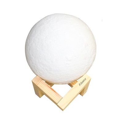 LED Moon Lamp With Stand White/Yellow 15Cm