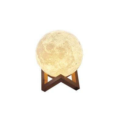 LED Moon Lamp With Stand White/Yellow 15Cm