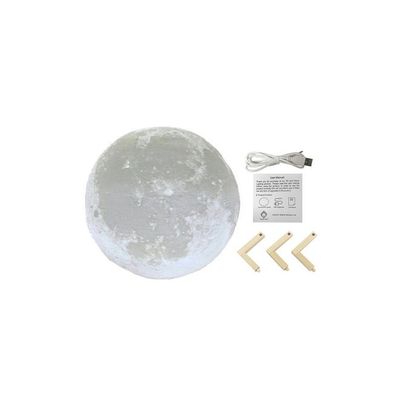 LED Moon Lamp With Stand White/Yellow 18Cm