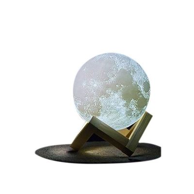 3D Printed LED Moon Lamp Warm White 15Cm