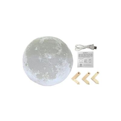 3D LED Moon Night Table Lamp White/Brown 10Cm