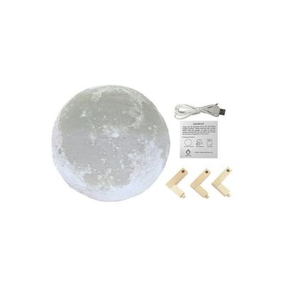3D LED Moon Night Table Lamp White/Brown 10Cm