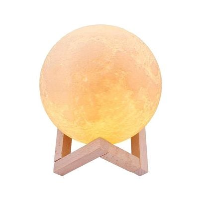 Rechargeable Touch Three-Color 3D Moon LED Lamp Light White