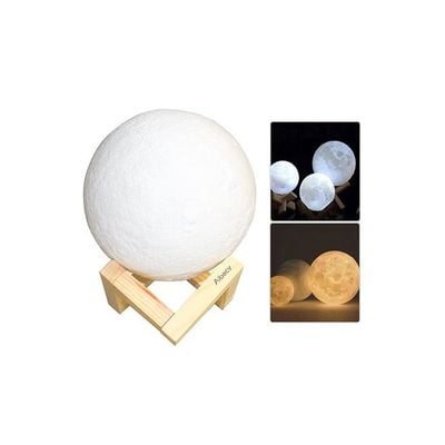 Rechargeable LED Moon Lamp With Touch Control Brightness White/Beige/Yellow