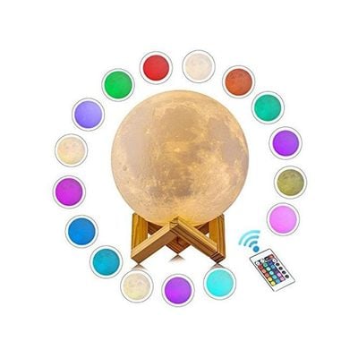 Remote Control 3D Moon Lamp Mulitcolour