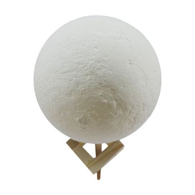 3D Printing Touching Moon 2 Colour Night Lamp With Wooden Stand White 13x10.5x10.5Cm