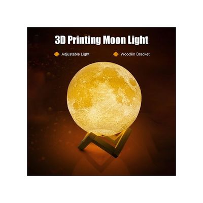 3D Printing 16 Colours Moon Lamp White 20.5x18.5x18.5Cm