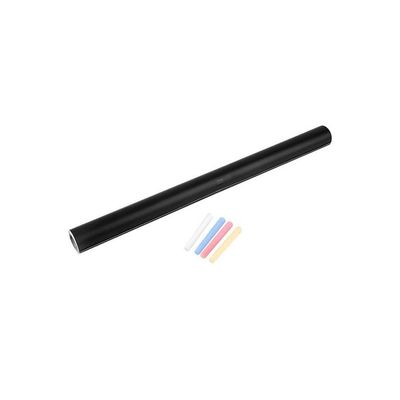 Adhesive Blackboard Film With 5-Piece Chalk Board Stick Roll Black 45x200centimeter