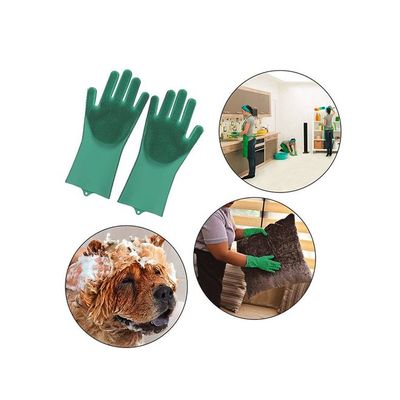 Magic Silicone Dish Washing Gloves Multicolor One Size