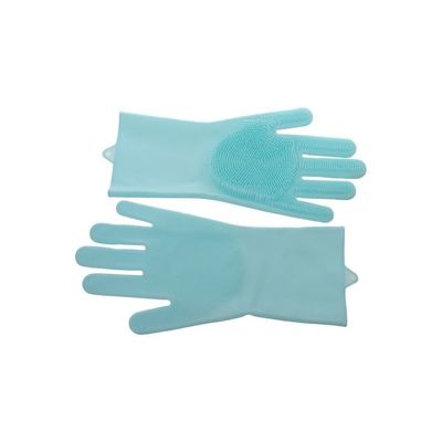 Silicone Kitchen Scrubbing Glove Light Blue 3inch