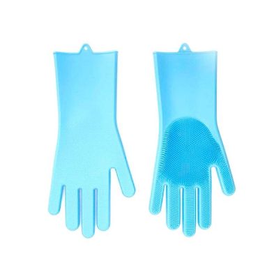 Silicone Scrubber Cleaning Gloves Blue 21g
