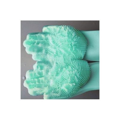 Magic Washing Scrubber Heat Resistant Silicone Gloves Light Green 17.8X3.7X39.5cm