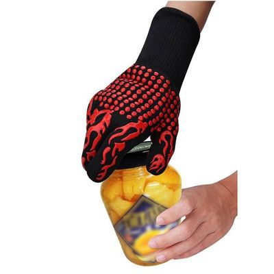 BBQ Grilling Cooking Gloves Red/Black 33x13centimeter