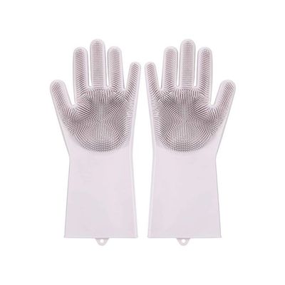 Silicone Scrubber Cleaning Gloves White 21g