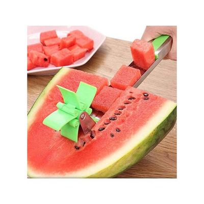 Steel Watermelon Windmill Cutter Slicer Green 4x7x29cm