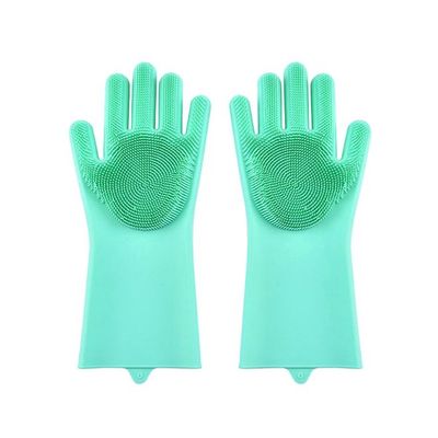 Temperature Resistant Waterproof Antiskid Dishwashing Glove Green 35 x 15.5centimeter