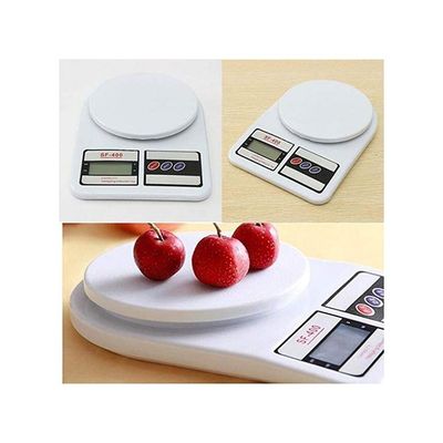 Electronic Digit Weighing Kitchen Scale White 18x2.5x13cm