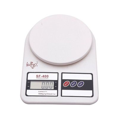 Electronic Kitchen Scale With LCD Display White 19cmx25cmx 5cmcentimeter