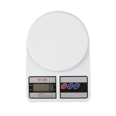 LCD Electronic Digital Scale White 22x16.5x4centimeter