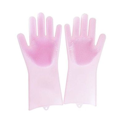 Silicone Brush Gloves Set For Cleaning Cooking Tools Pink