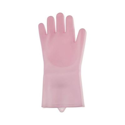 Silicone Dish Washing Gloves, 2 Pieces Pink