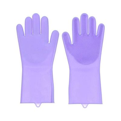 Gloves Silicone For Dish Cleaning Purple