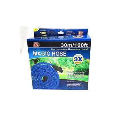 Expandable Watering Hose With Gun Blue/Black 100feet
