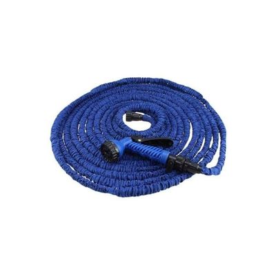 3-Piece Water Hose Pipe With Nozzle And Connector Blue/Black 175feet