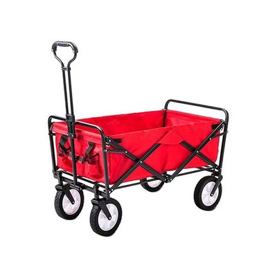 Multi-Functional Folding Shopping Cart Trolley Red/Black 90x60x50cm