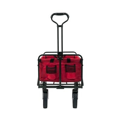 Adjustable Handle Shopping Cart Red/Black 73x50x40cm