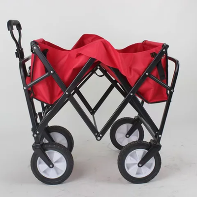 Adjustable Handle Shopping Cart Red/Black 73x50x40cm