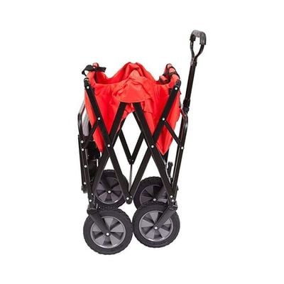 Multi-Functional Folding Shopping Cart Trolley Red/Black 90x60x50cm