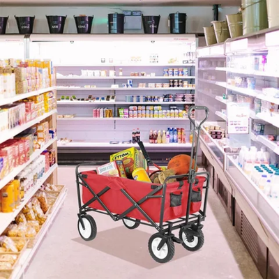 Folding Shopping Cart Red