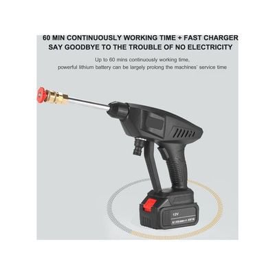 15A 30Bar Cordless Handheld Wireless Pressure Washer Black 30.00X12.00X25.00cm