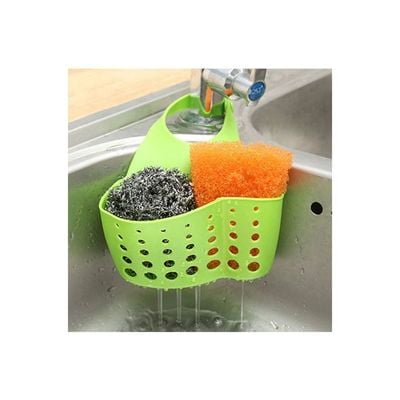 Adjustable Snap-On Sink Drain Storage Basket Green 200x110x70millimeter