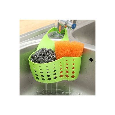 Adjustable Snap-On Sink Drain Storage Basket Green 200x110x70millimeter