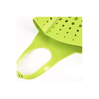 Adjustable Snap-On Sink Drain Storage Basket Green 200x110x70millimeter