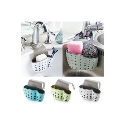 Kitchen Sink Shelf Soap Sponge Drain Rack Bathroom Sucker Storage Holder White 15*15*15cm