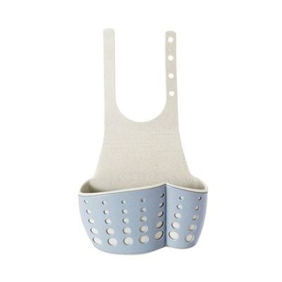 Kitchen Sink Drain Basket And Holder Blue/White