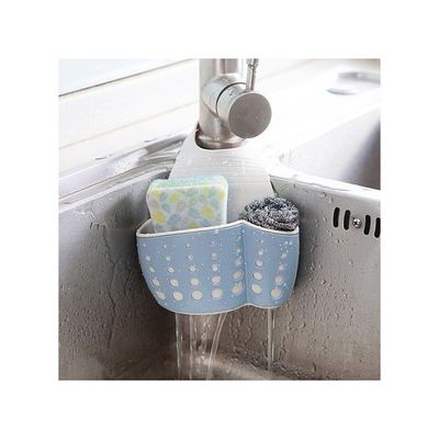 Kitchen Sink Drain Basket And Holder Blue/White