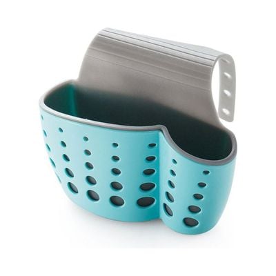 Kitchen Sink Shelf Soap Sponge Drain Rack Bathroom Sucker Storage Holder Blue 15*15*15cm