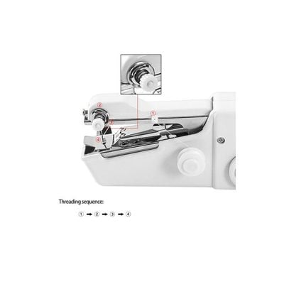 Mini Automatic Handheld Operating Sewing Machine White/Silver 21x7x3.5centimeter 106449 White/Silver