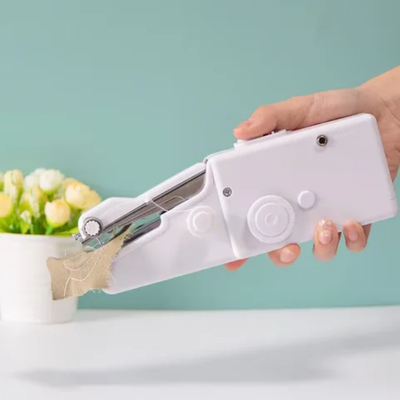 Handheld Powered Sewing Machine White/Silver CS-101B White/Silver